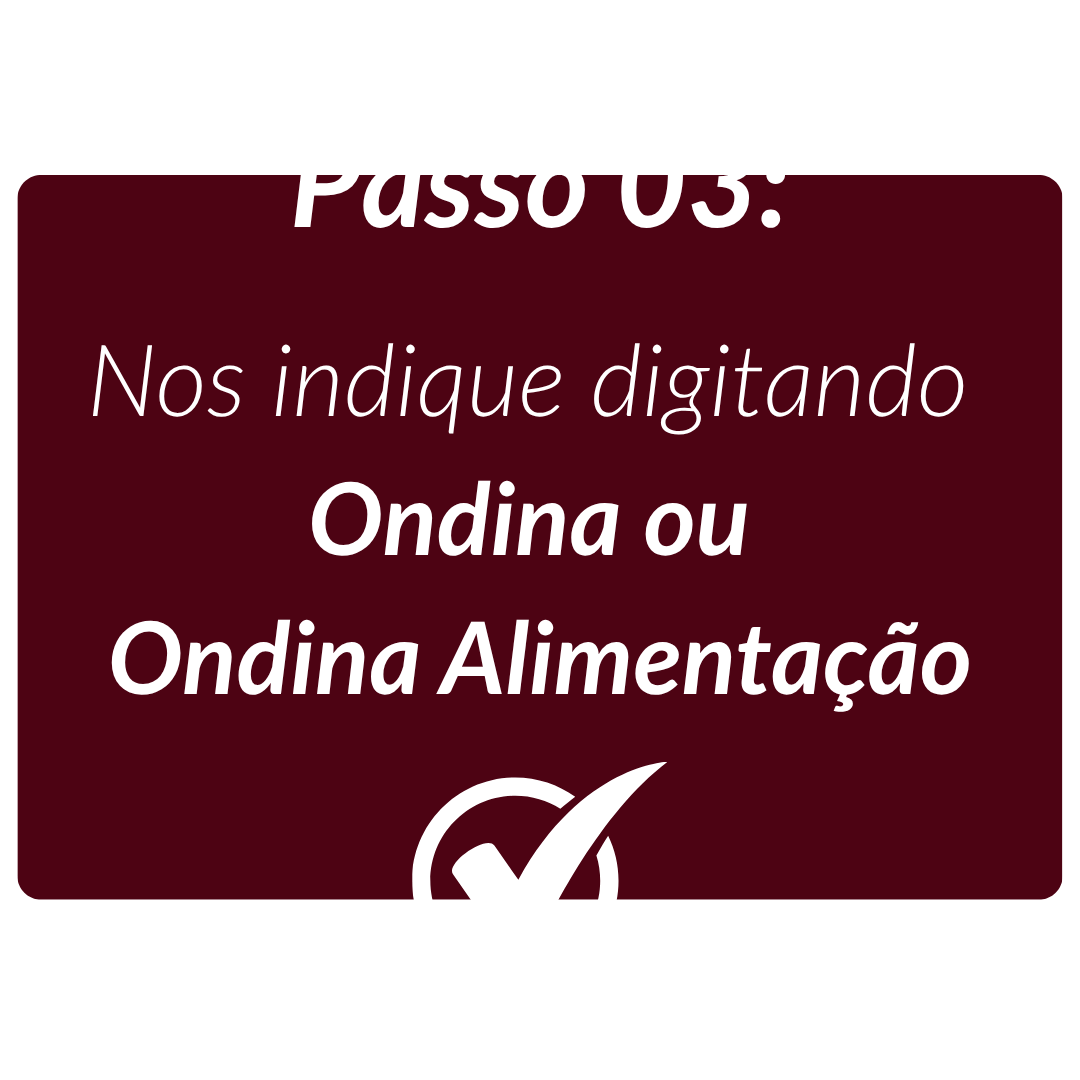 Passo 03: Nos indique digitando Ondina